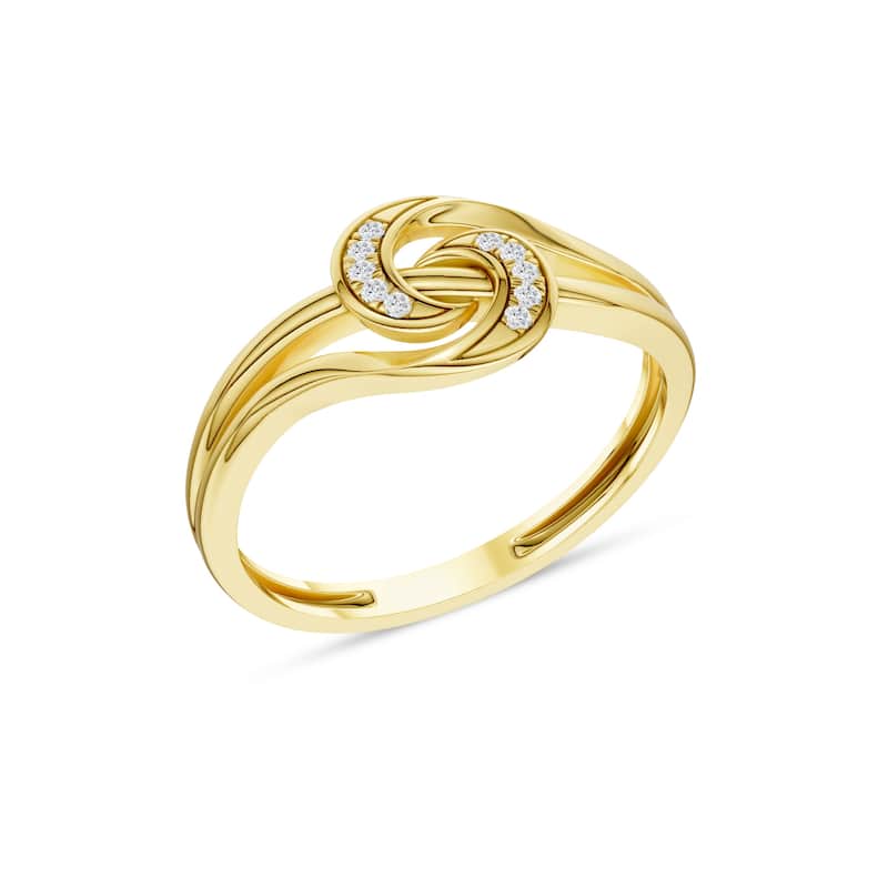 1/20ct TDW Diamond Split Shank Ring in 10k Yellow Gold for Women