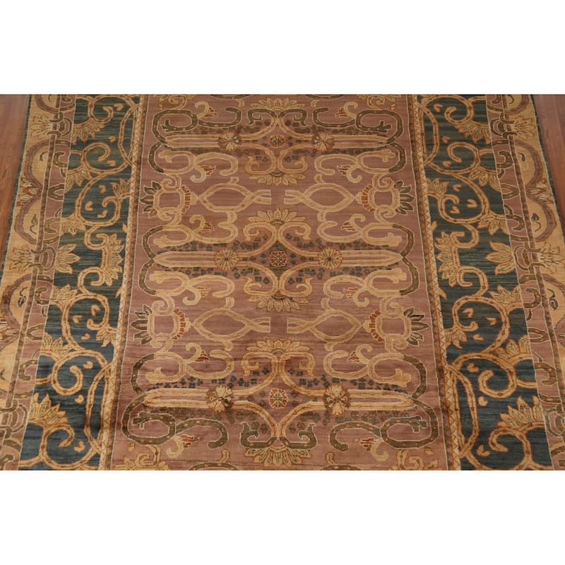Brown Gold Art & Craft Oriental Area Rug Handmade Wool Carpet - 7'10"x 10'3"