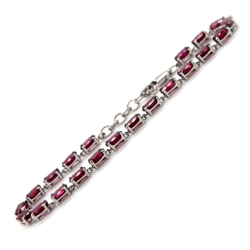 925 Sterling Silver Rhodolite Garnet Bracelet