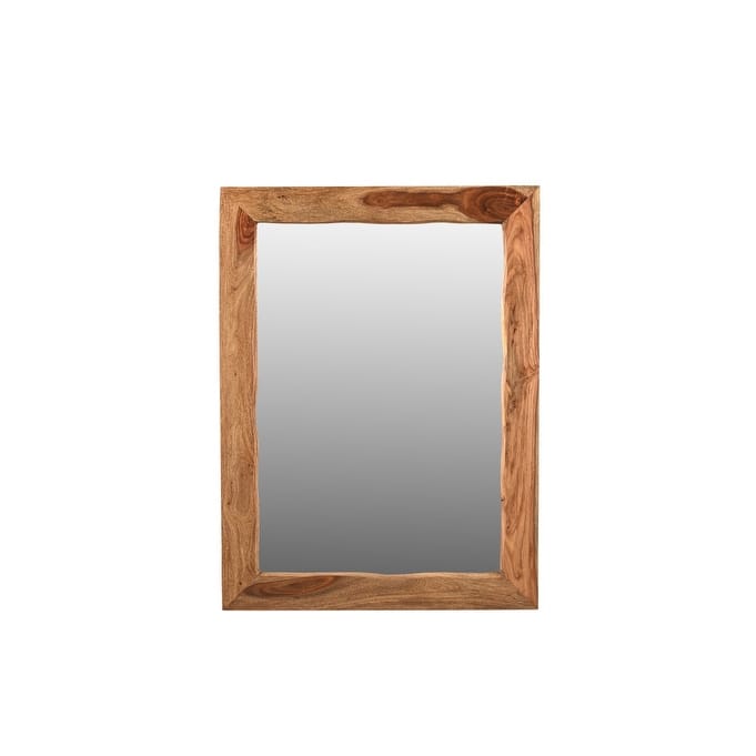 HomeRoots 44" Brown Solid Wood Live Edge Framed Accent Mirror - 33.00 in. x 44.00 in. x 1.00 in.