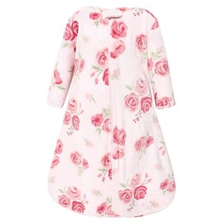 Hudson Baby Infant Girl Plush Sleeping Bag, Sack, Blanket, Blush Rose Long-Sleeve