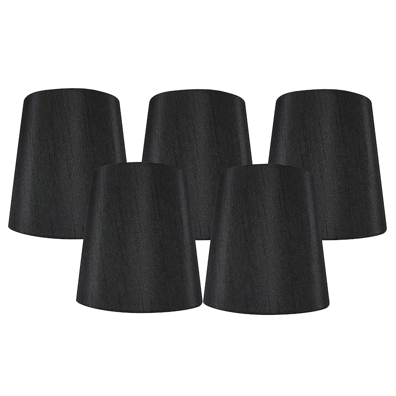 Meriville Faux Silk Clip On Chandelier Lamp Shades, 4-inch by 5-inch by 5-inch