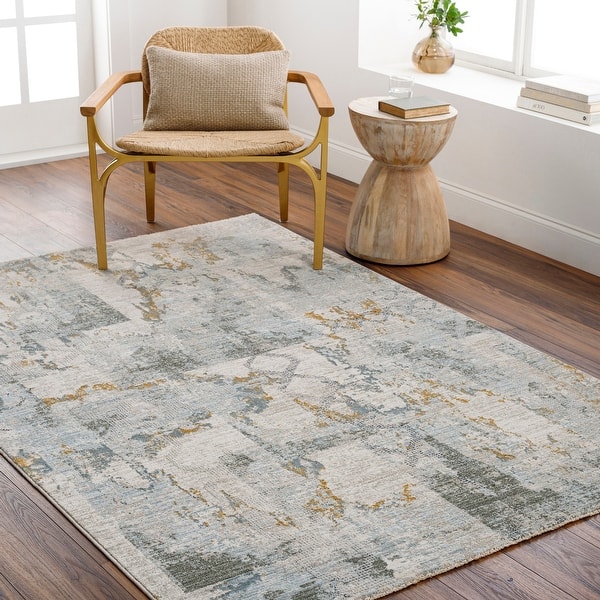slide 2 of 11, Ellen Mid-Century Modern Area Rug Taupe/Blue - 10' x 13' 11"