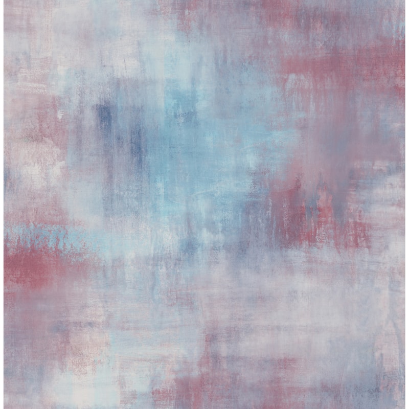 Seabrook Designs Pastel Wash Unpasted Wallpaper - 20.5 in. W x 33 ft. L - Lavendar & Scarlet