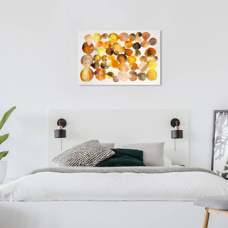 Wynwood Studio Canvas Abstract Amber Color Splash Yellow and Amber Modern & Contemporary Wall Art Canvas Print - 24 x 36