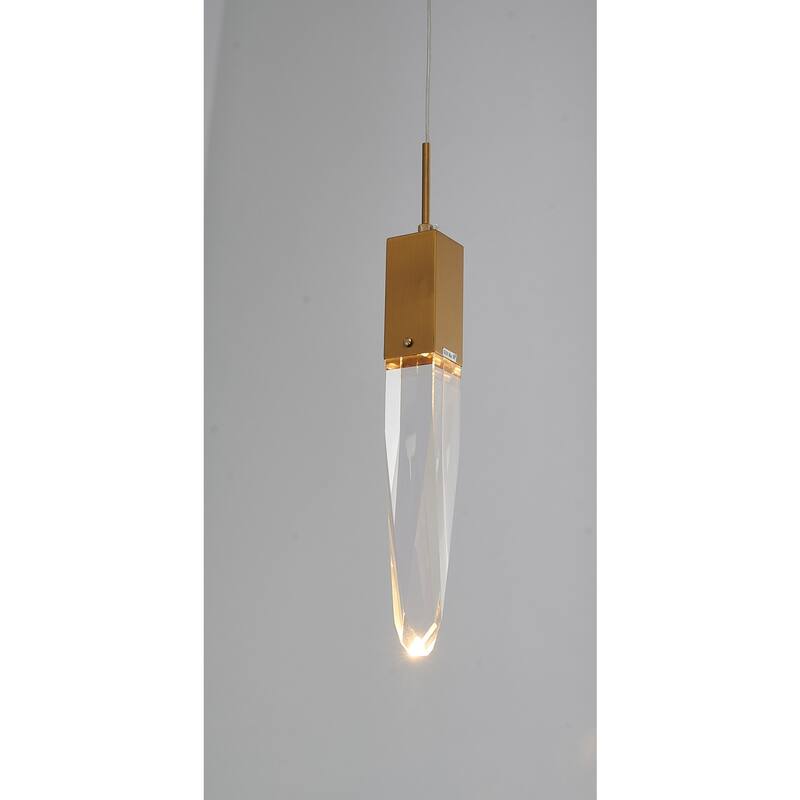 Victorian Pendant Lighting - Gold Crystal Chandelier, Adjustable Cord, Elegant Home Decor - 19.69