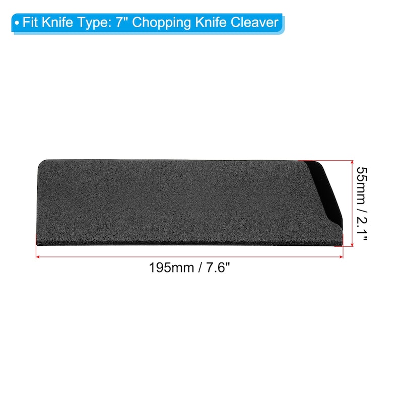 ABS Knife Cover Sleeves Edge Guard Blade Protector - Black 1 Pcs - 7" Chopping Knife Cleaver