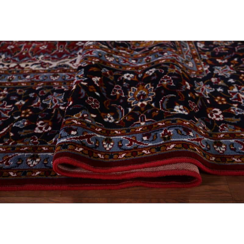 Red Kashan Turkish Area Rug Traditional Floral Machine Made Carpet - 9'9" x 12'4"