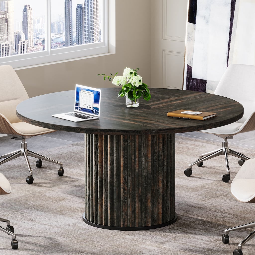 47 Inch Round Conference Table for 4-6 - 47.24" W x 47.24" D x 29.92" H
