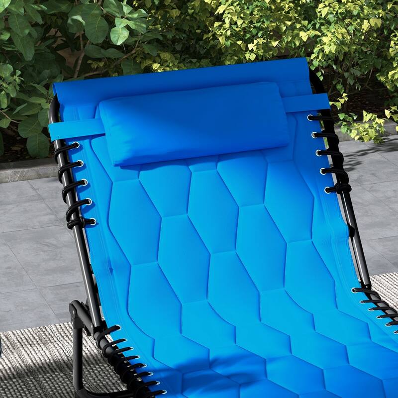 Adjustable foldable recliner with cushion and pillow two-piece set