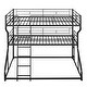 preview thumbnail 23 of 23, Full XL over Twin XL over Queen Size Triple Bunk Kids Bed, Industrial Metal Frame with Guardrails, Vault-Inspired Accents, White