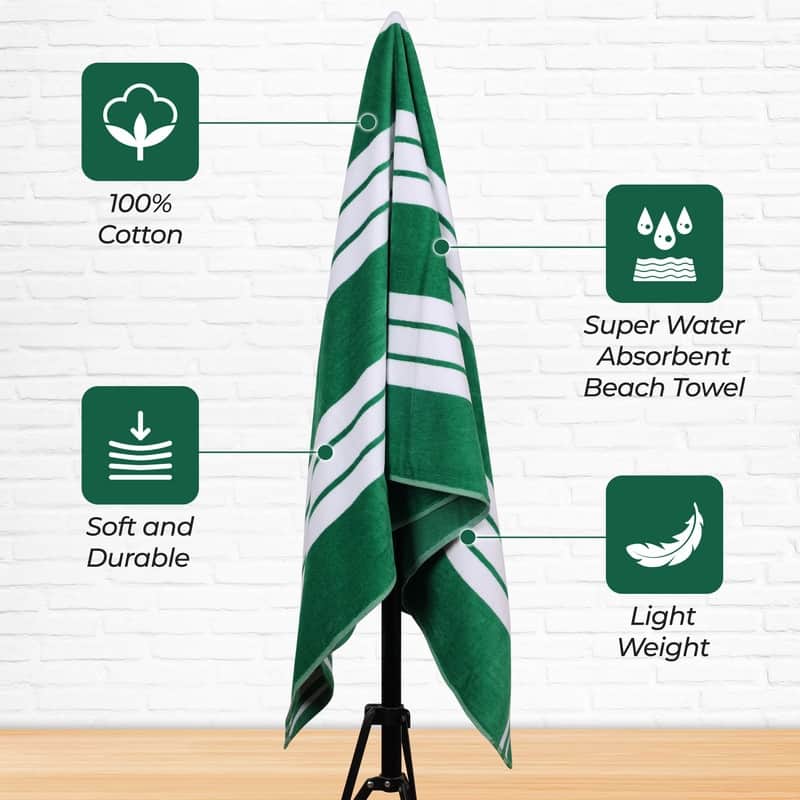 Superior Striped Large Oversized Cotton Beach Towel