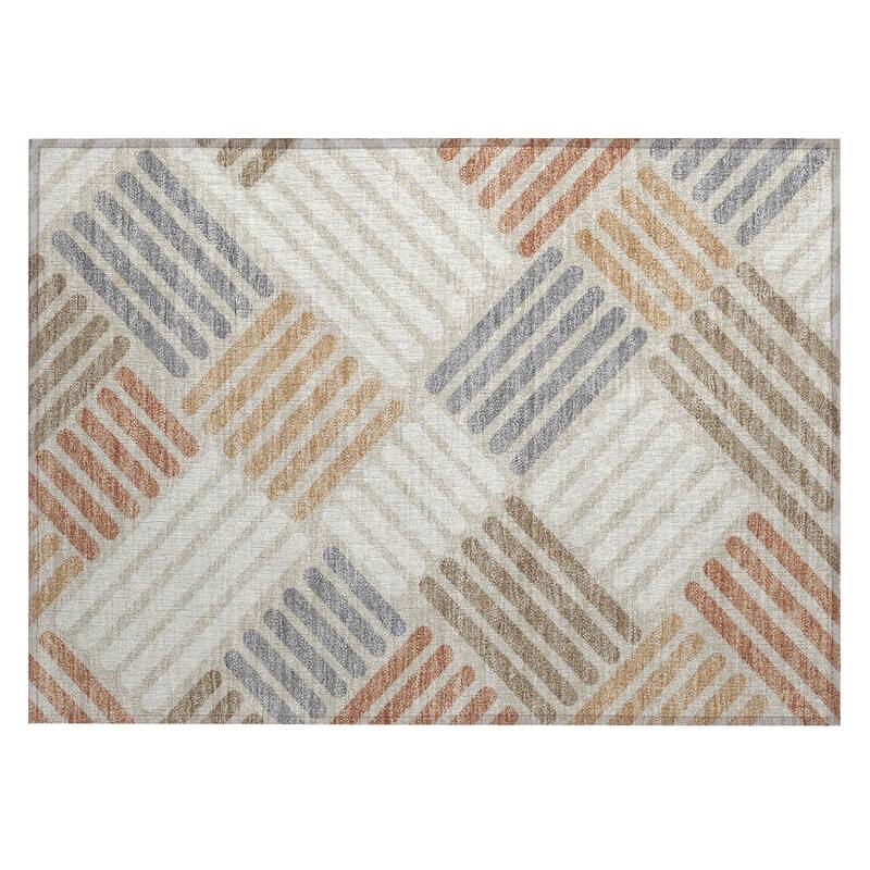 Machine Washable Indoor/ Outdoor Modern Weave Chantille Rug