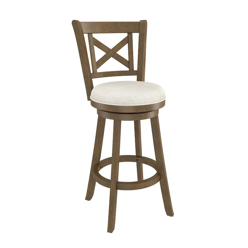 Hamlin Wood Swivel Stool, Brush Gray