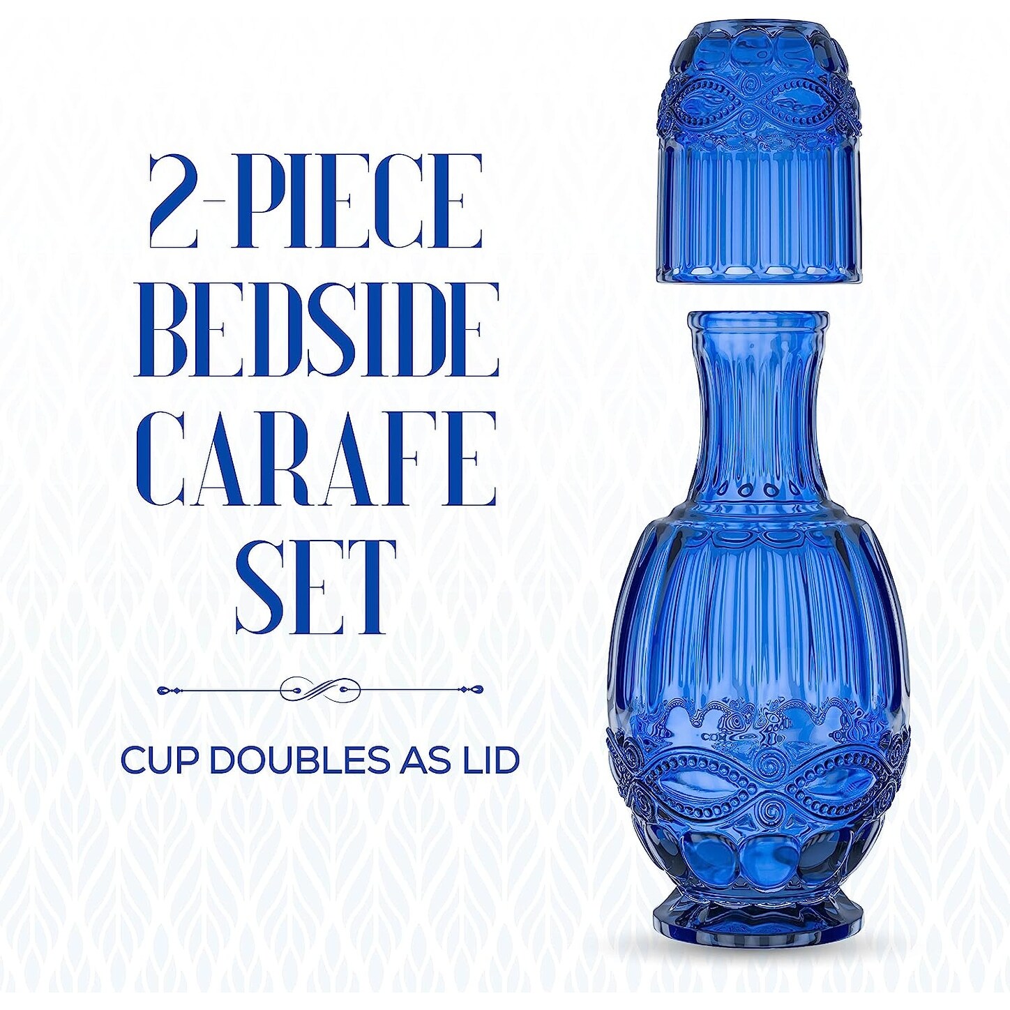 Elle Decor Bedside Water Carafe With Tumbler Matching Drinking Glass