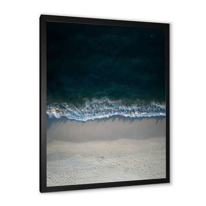 Designart "Ocean Beach Aerial View IX" Nautical & Coastal Framed