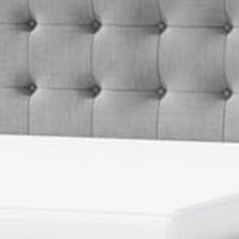 Levy Full Size Bed, Button Tufted Headboard, Modern Gray Upholstery