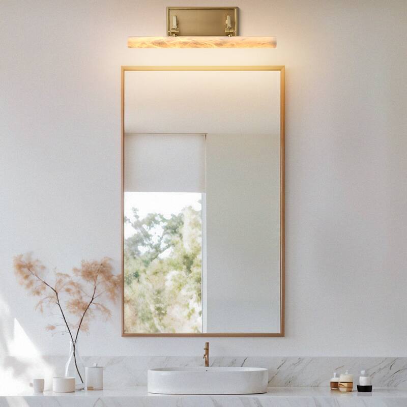 KAYLA 12/20-inch Marble Cylinder Vanity Light-Copper