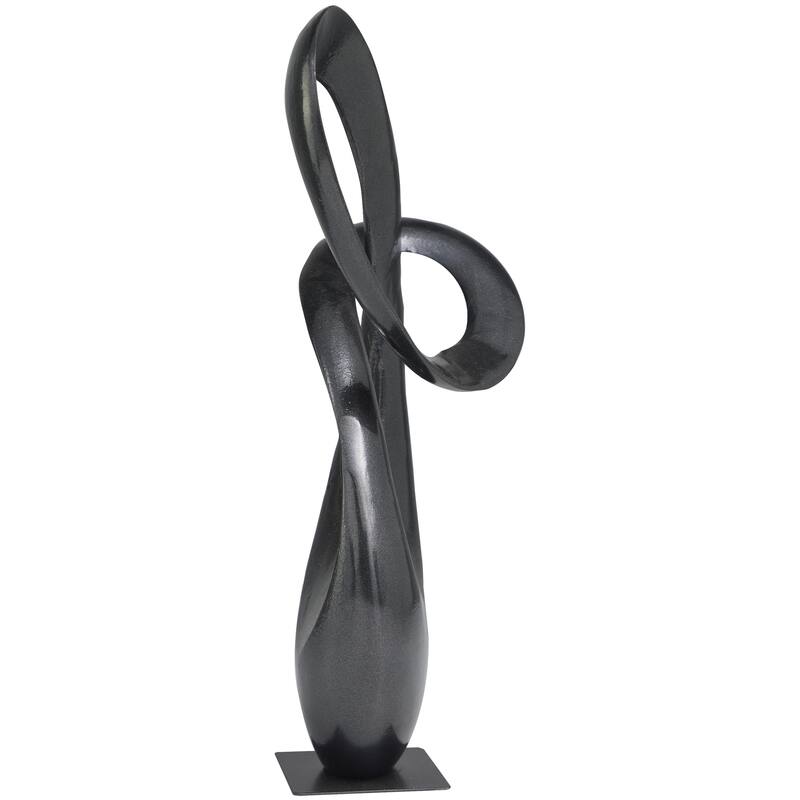Aluminum Metal Abstract Decorative Sculpture - Dark Gray or Gold - Roche River Decor