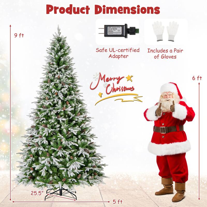 Gymax 6/7.5/9 ft Artificial Christmas Tree w/ 765/1135/1871 Branch - See Details