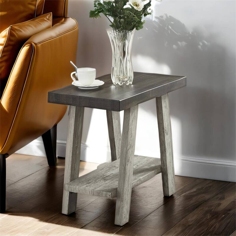Contemporary Wood Shelf Side Table
