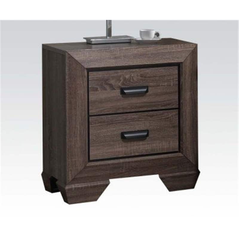 Victorian Nightstand - Gray Finish, Bedroom Storage, Elegant Design, Metal Glides
