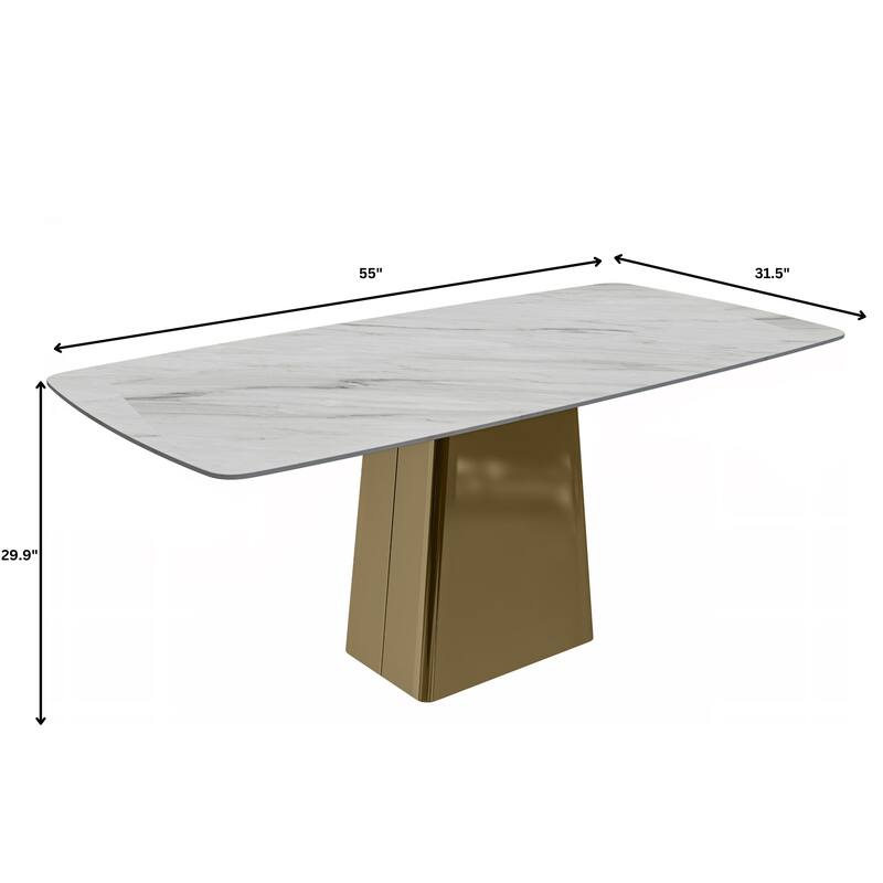 Quinix Rectangular Dining Table with Sintered Stone/Glass Top