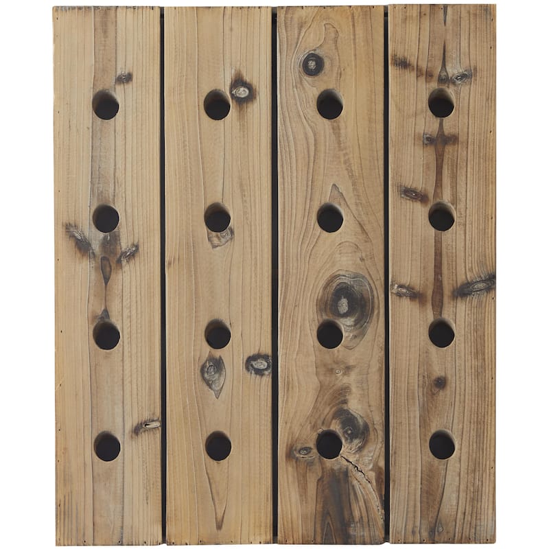 Wood Wall Wine Rack - Brown - Roche River Decor