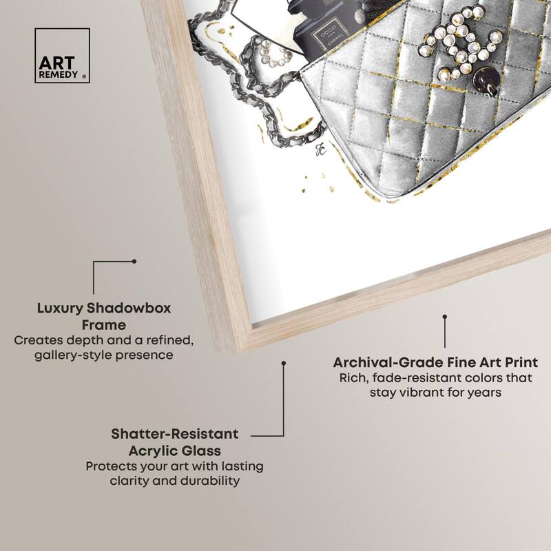 Grey Treasure Bag Shadowbox by Art Remedy