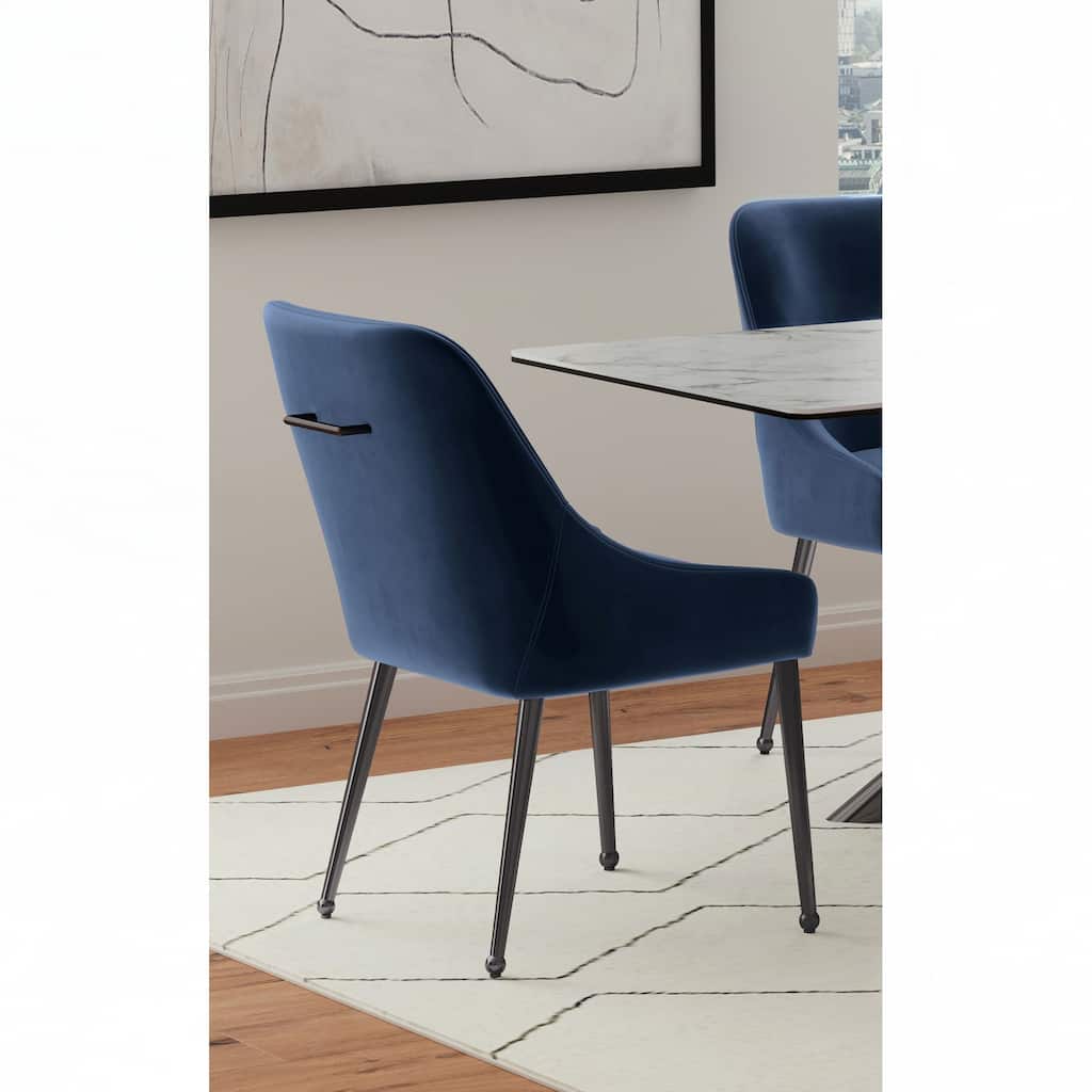 Blue Upholstered Dining Side Chair (Set of 2)