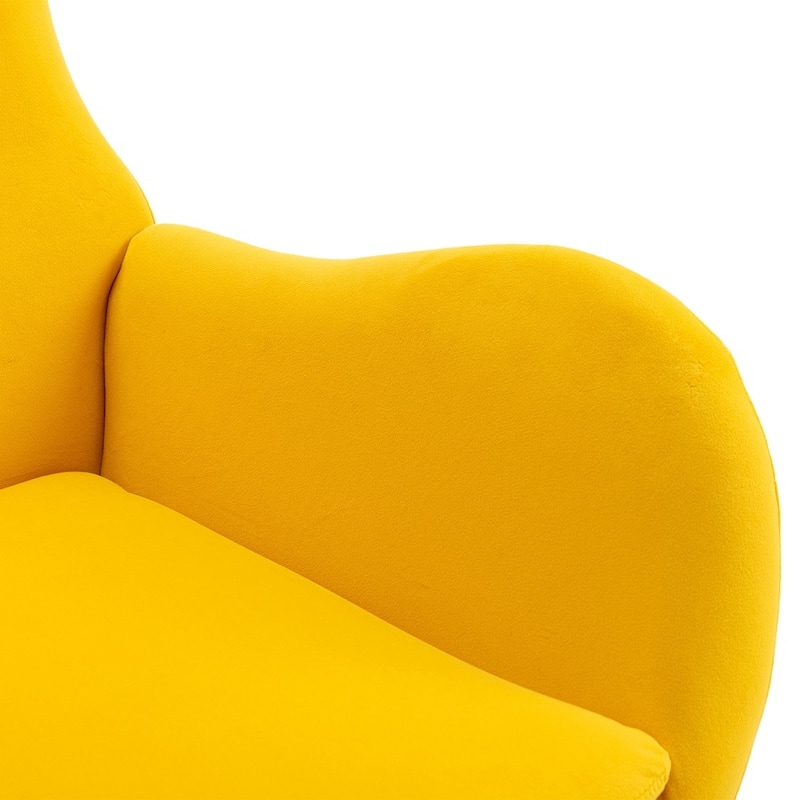 Velvet Fabric Padded Seat Rocking Chair
