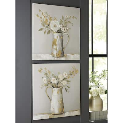 Signature Design by Ashley Amoryville Gray/Gold Wall Art Set (Set of 2)