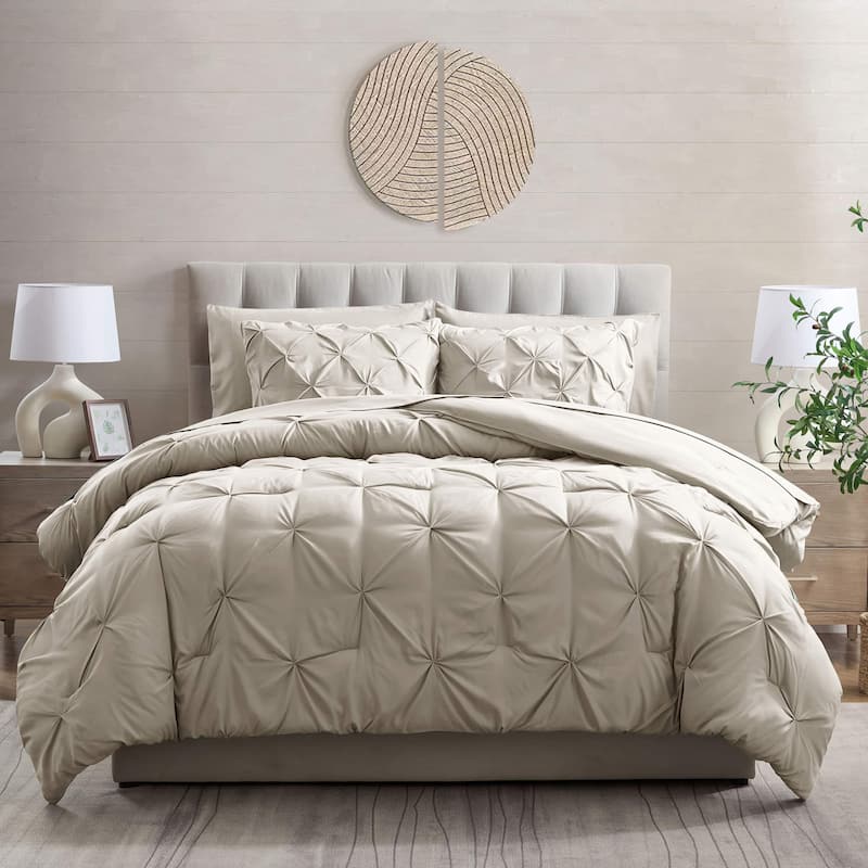 Empyrean Pinch Pleat Bed in a Bag - King - Beige