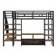 preview thumbnail 28 of 26, Full-Size Metal Loft Bed with Staircase, Built-In Low Storage Desk, and Multi-Tier Shelving for Space-Saving Versatility