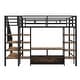 preview thumbnail 6 of 14, Full Size Metal Loft Bed with Staircase,Low Storage Table and Storage Shelves