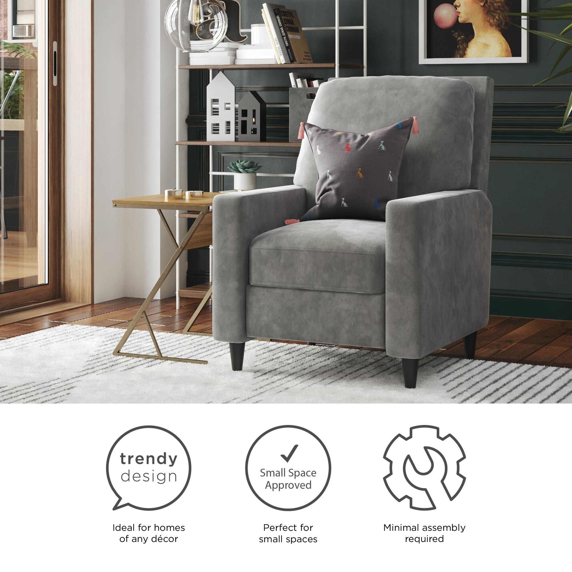 Novogratz lana pushback hot sale recliner