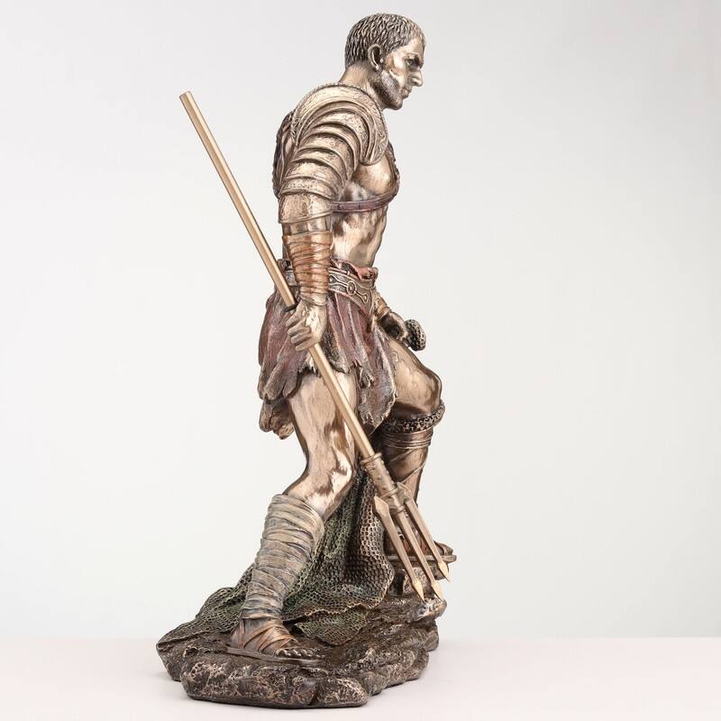 10.83 inches Height Cold Cast Bronze Roman Gladiato r the Retiarius Bronze Finish Figurine