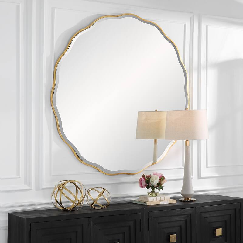 Uttermost 09943 Aneta 60" Diameter Circular Beveled Accent Mirror