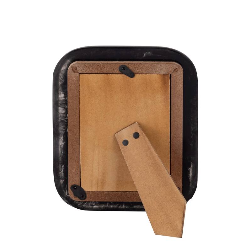 Rectangular Curved Edge Picture Frame - for 4" x 6" Photo - Black
