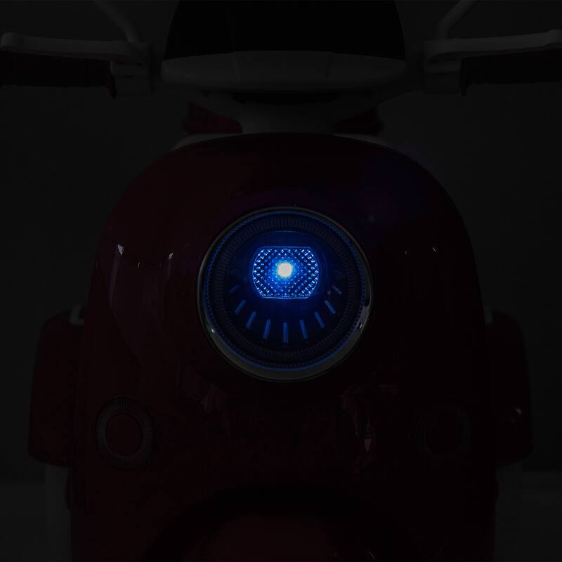 12V Ride-On Two-Seater Motorcycle for Kids, Three-Wheel Design, USB, Bluetooth, Adult Seat Flip, and Storage for Ages 3-6.