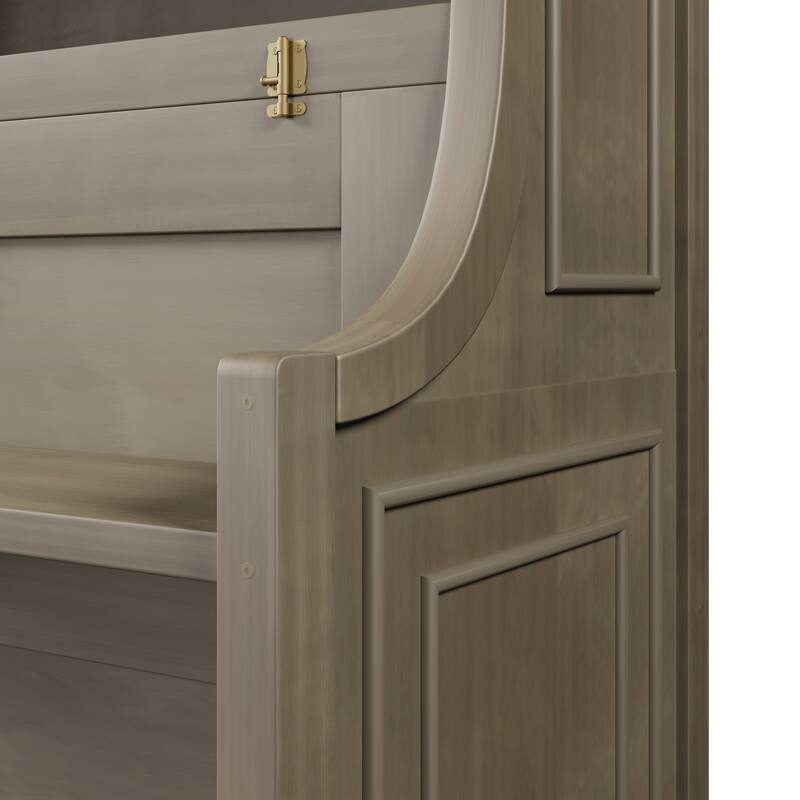 Twin Murphy Bed Cabinet with Fold-Down Desk & Open Storage Shelves by Harper&Bright Designs