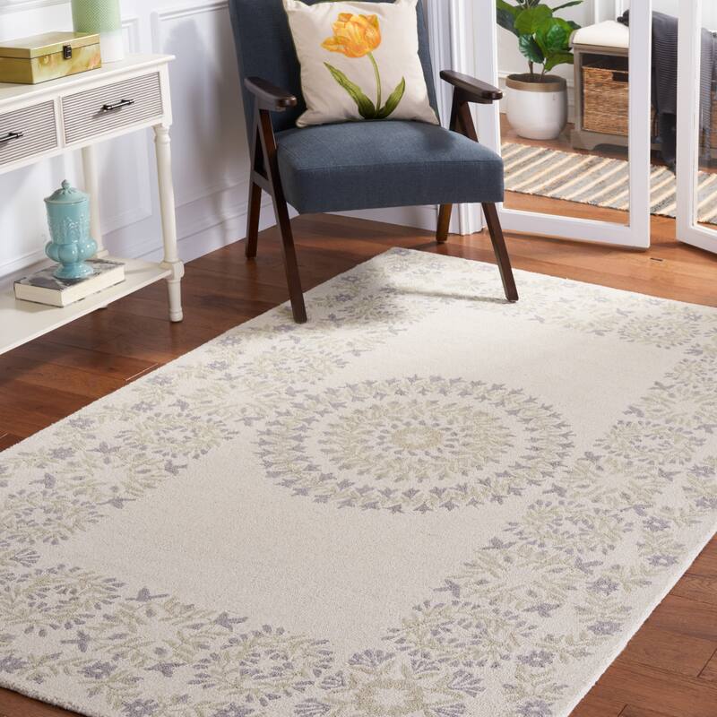 SAFAVIEH Handmade Empire Meenke Floral Wool Rug - 3' x 5' - Ivory/Beige
