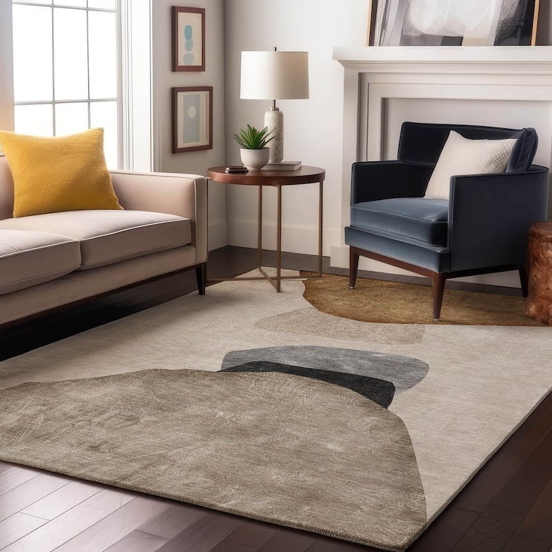 Premium Washable Super Soft Modern Abstract Mayfield Rug - Brown - 9' x 12' - Rectangle