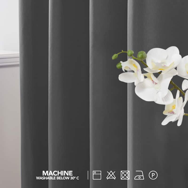 Deconovo 100 Percent Blackout Double Layers Lined Curtain (2 Panel)