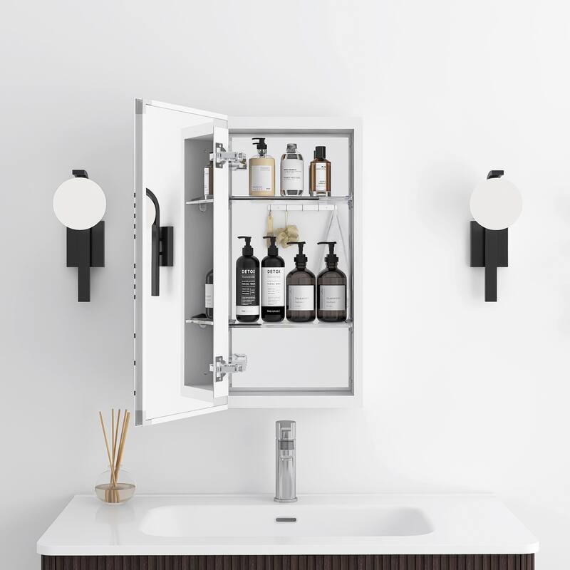 Rectangular Aluminum Medicine Cabinet with Mirror