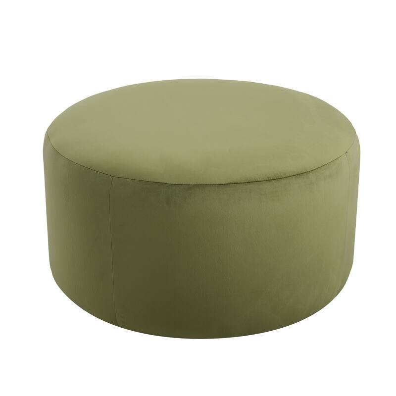 Olias Velvet Upholstered Round Ottoman by Christopher Knight Home