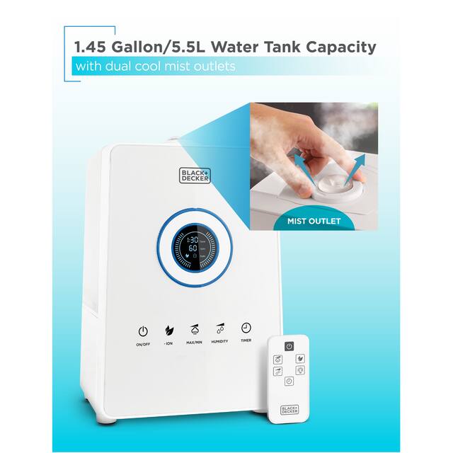 1.45 Gallon Ultrasonic Humidifier - Remote - 1.45 gallons