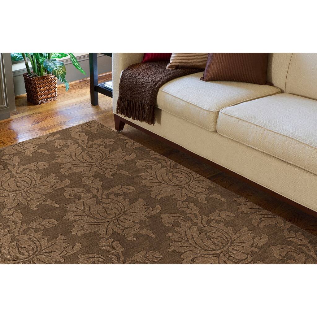 Surya Hand-loomed Tone-on-Tone Otero Floral Wool Area Rug (9' x 12')