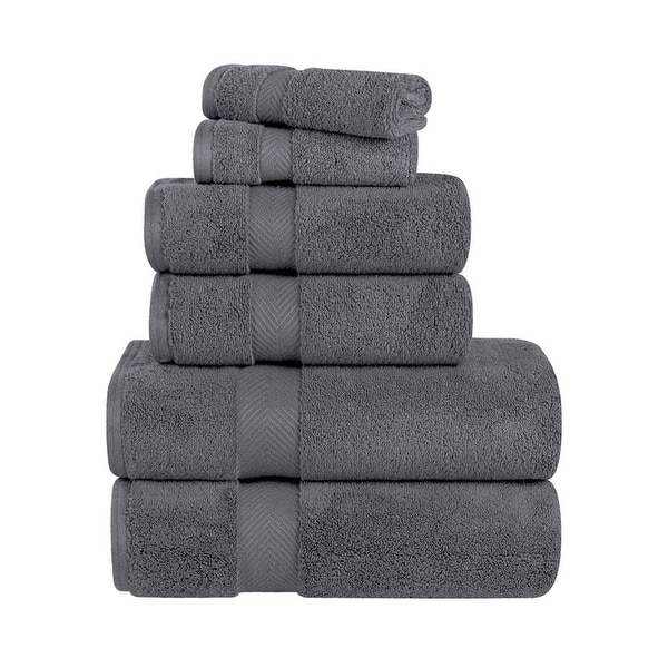 Superior Soft and Absorbent Zero Twist Cotton 6-piece Towel