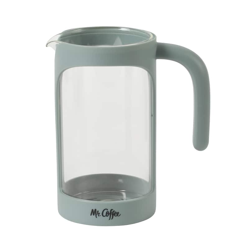 Mr. Coffee French Press Coffee Maker, 31 oz Borasilicate Glass & Frame and Plunger, Includes Coffee Scoop